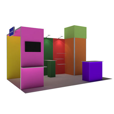 toont de Draagbare Handel van 3x3 3x4 3x5 Cabinemuren Modulair SEG-Stoffensysteem