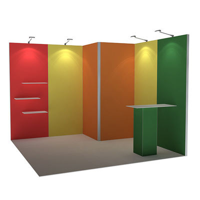 toont de Draagbare Handel van 3x3 3x4 3x5 Cabinemuren Modulair SEG-Stoffensysteem